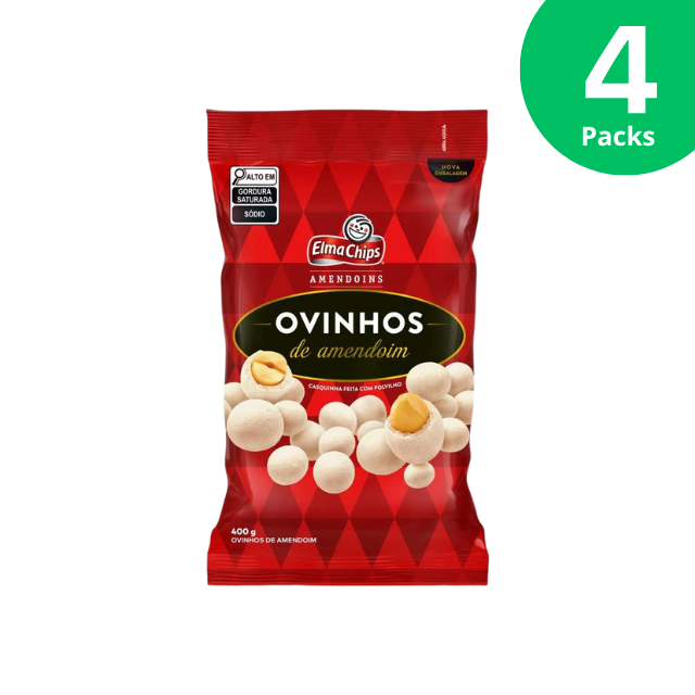 4-pak Elma Chips Peanut Eggs / Ovinhos de Amendoim – 4 x 400g (14,1 uncji)