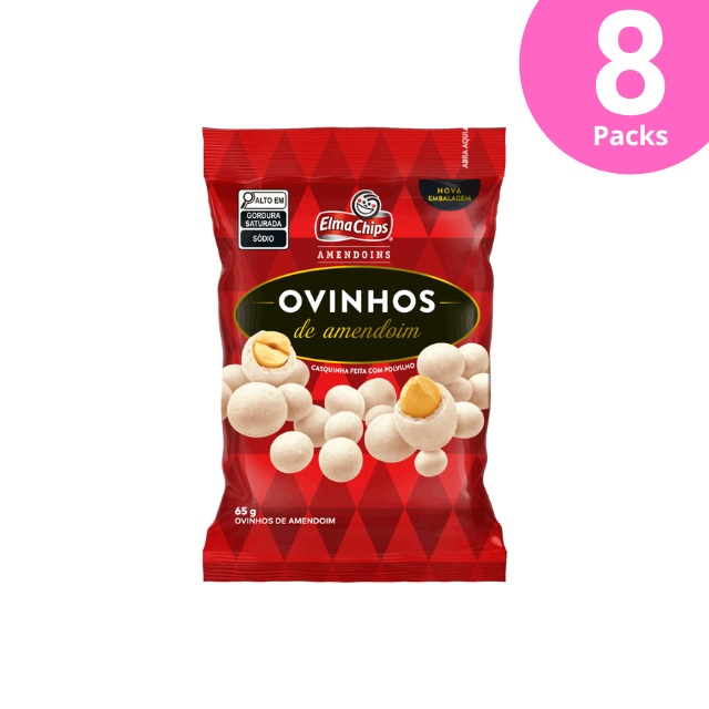 8er-Pack Elma Chips Erdnusseier / Ovinhos de Amendoim – 8 x 65 g (2,3 oz)