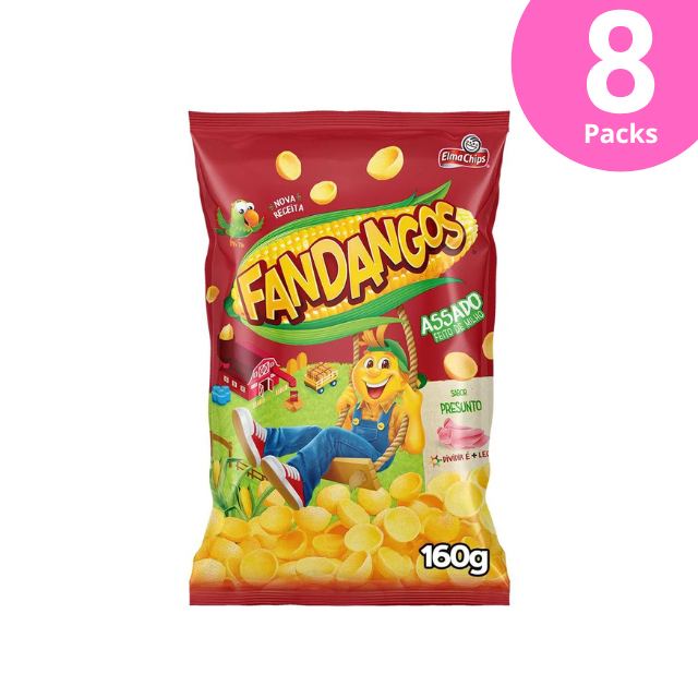 Confezione da 8 snack di mais al gusto di prosciutto Elma Chips Fandangos - Confezione da 8 x 160 g (5,6 once)