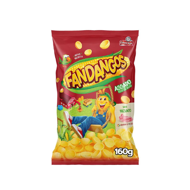 Pacote de 8 Salgadinhos de Milho com Sabor de Presunto Elma Chips Fandangos - Pacote de 8 x 160g (5,6 oz)