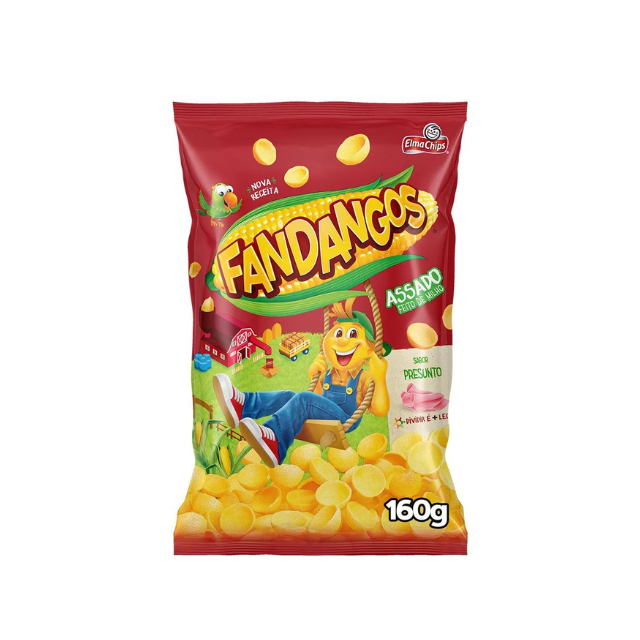 4 paquets de collations au maïs aromatisées au jambon Elma Chips Fandangos - paquet de 4 x 160 g (5,6 oz)