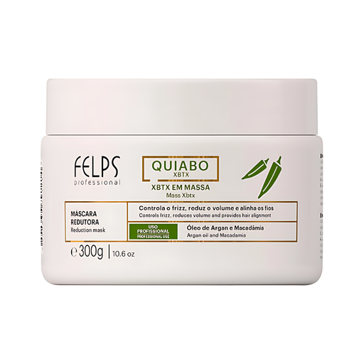 Felps Professional Okra XBTX Antifrizz Volume-Reducing Mask – Frizz Control, Hair Alignment, Nourish & Shine – 10.58 oz (300 g) or 2.2 lb (1 kg) front packaging – Buy now at MKPBR.COM – Worldwide Shipping