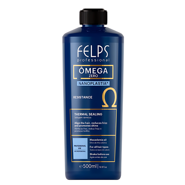  Felps Professional Omega Zero Resistance Nanoplastia Hair Smoothing Treatment – Formaldehyde-Free, Shine & Frizz Control – 16.9 oz (500 ml) front packaging – Buy now at MKPBR.COM – Worldwide Shipping