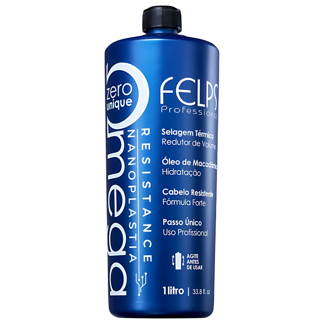  Felps Professional Omega Zero Resistance Nanoplastia Hair Smoothing Treatment – Formaldehyde-Free, Shine & Frizz Control – 33.8 oz (1 L) front packaging – Buy now at MKPBR.COM – Worldwide Shipping
