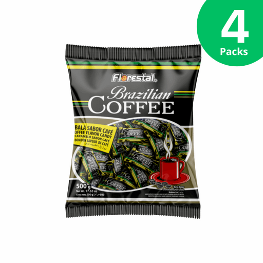 4 Packs Florestal Brazilian Coffee Candy: A Taste of Brazilian Coffee in Every Bite (4 x 500g / 17.63oz)