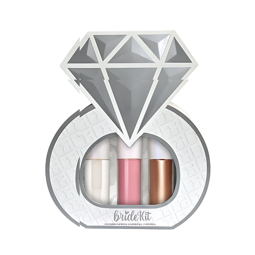Fran by Franciny Ehlke Bride Kit Limited Edition Lip Gloss, Highlighter & Blush Set, 0.58 oz / 16.5 g - hero packshot - buy now at mkpbr.com - worldwide shipping.
