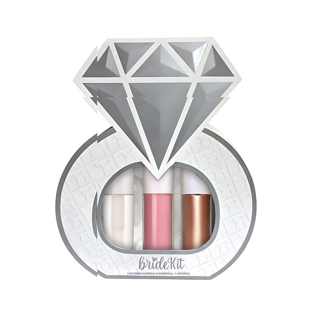 Fran by Franciny Ehlke Bride Kit Limited Edition Lip Gloss, Highlighter & Blush Set, 0.58 oz / 16.5 g - hero packshot - buy now at mkpbr.com - worldwide shipping.