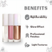 Fran by Franciny Ehlke Bride Kit Limited Edition Lip Gloss, Highlighter & Blush Set, 0.58 oz / 16.5 g - shine bride highlighter closeup - buy now at mkpbr.com - worldwide shipping.