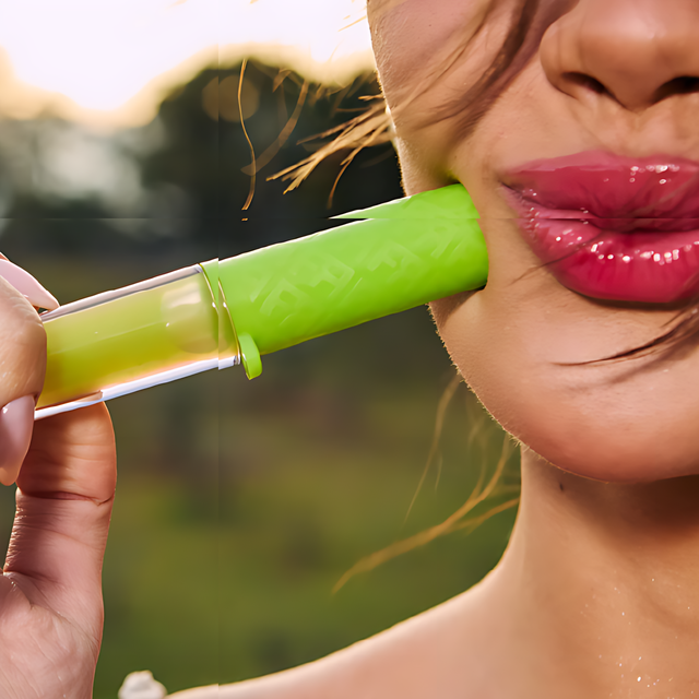 Fran by Franciny Ehlke ChilliCake Kit Limited Edition Plumping Lip Gloss Set (4 Shades) – 0.47 oz (13.2 g) GreenChilli plumping gloss close-up – Buy now at MKPBR.COM – Worldwide Shipping