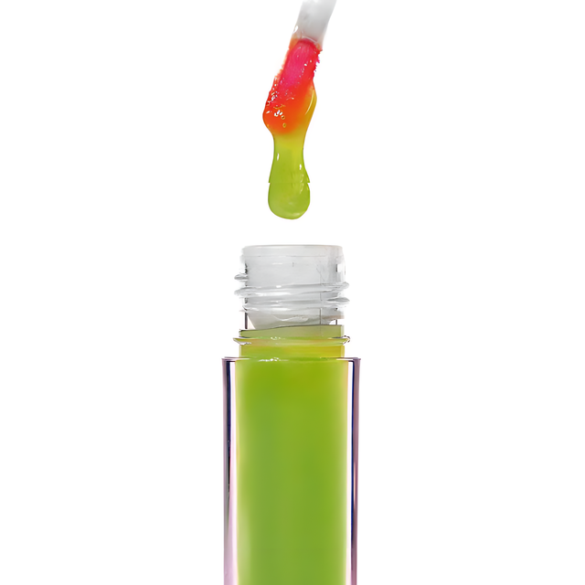 Fran by Franciny Ehlke GreenChilli Color-Changing Plumping Lip Gloss, pH Reactive Shine – 0.12 oz (3.3 g) green to pink effect collage – Buy now at MKPBR.COM – Worldwide Shipping