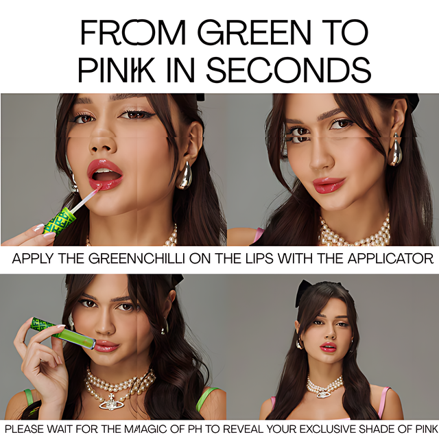 Fran by Franciny Ehlke GreenChilli Color-Changing Plumping Lip Gloss, pH Reactive Shine – 0.12 oz (3.3 g) premium Brazilian makeup – Buy now at MKPBR.COM – Worldwide Shipping