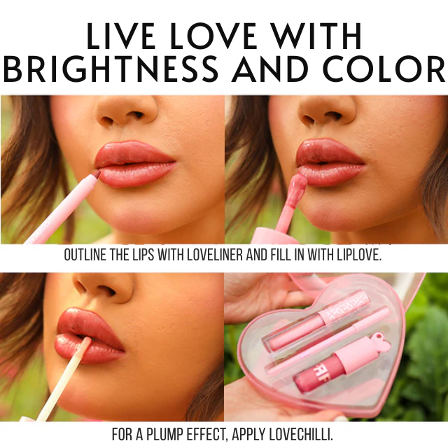 Fran by Franciny Ehlke Love Kit Lip Gloss & Waterproof Lip Liner Set, Plumping Shine + Rosy Glam – 0.34 oz (9.7 g) rosy shimmer swatches and shine – Buy now at MKPBR.COM – Worldwide Shipping