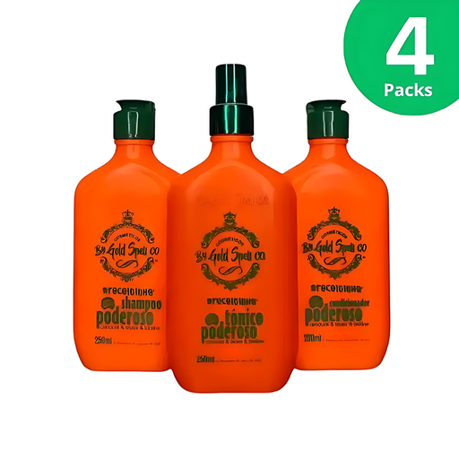 Gold Spell Co. Powerful Hair Care Kit - 3-Piece Set (Shampoo, Conditioner, Tonic) - 250ml (8.45 oz) Each