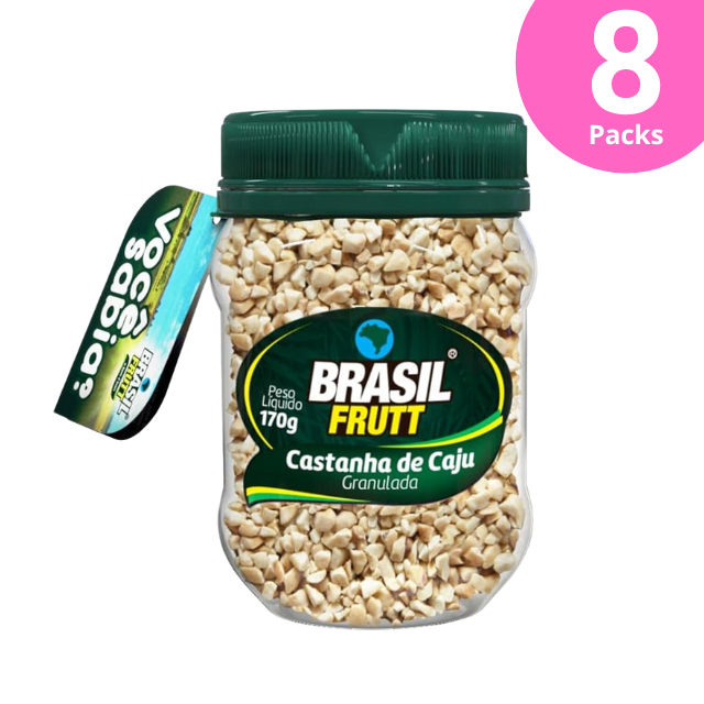 8 Pacotes de Castanha de Caju Granulada - 8 x 170g (6 oz) - Kosher - Brasil Frutt