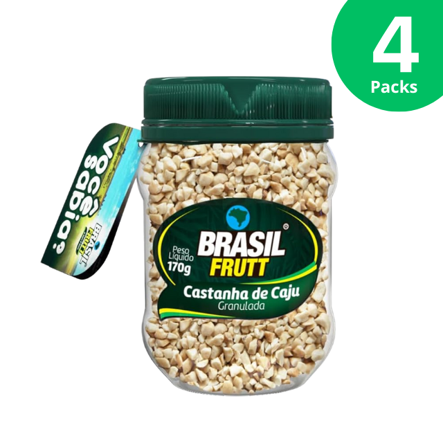 4 Packungen granulierte Cashewnüsse – 4 x 170 g (6 oz) – koscher – Brasil Frutt