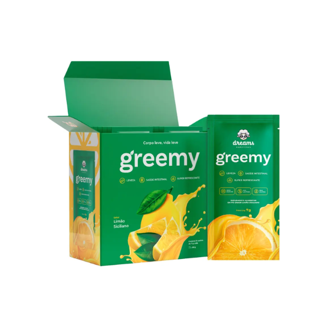 مكمل مسحوق عصير Greemy الأخضر – تناغم يومي للأمعاء (خيارات نكهة البرتقال أو الليمون) – 14 كيس فردي، 0.26 أونصة (7 جرام) لكل منها