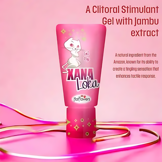 Hot Flowers Xana Loka Clitoral Stimulant Gel – Awaken Your Senses: Explosive Tingling with Jambu, 0.53 oz (15 g) – A single tube emphasizing its key ingredient, Jambu, a natural Amazonian extract known for its unique tingling sensation and enhancing intimate experiences – Buy now at MKPBR.COM – Worldwide Shipping.