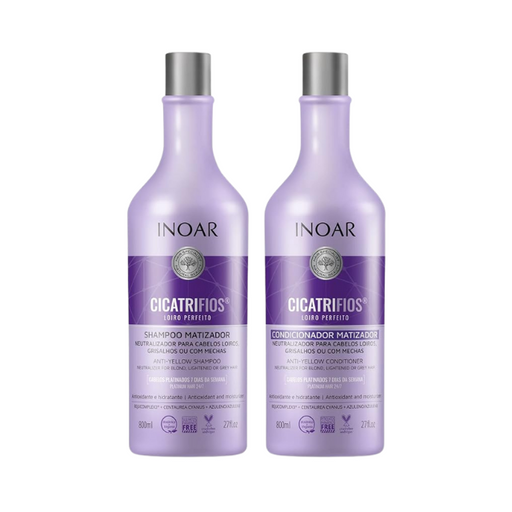 INOAR Kit Cicatrifios Blonde Perfection Shampoo + Conditioner, 27.1 fl oz (800 ml)