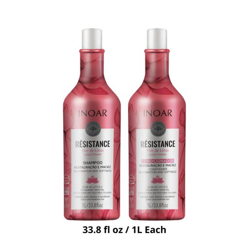 INOAR Résistance Flor de Lótus Shampoo and Conditioner Duo – 33.8 fl oz (1000 ml) Each