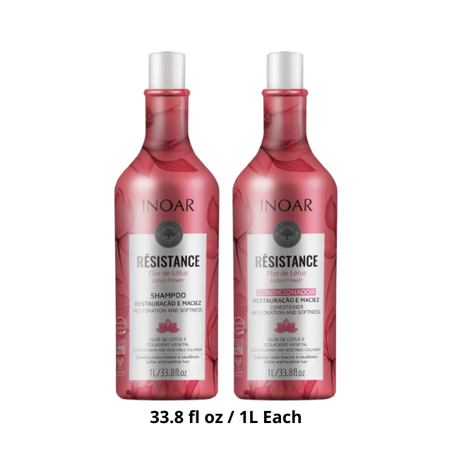 INOAR Résistance Flor de Lótus Shampoo and Conditioner Duo – 33.8 fl oz (1000 ml) Each