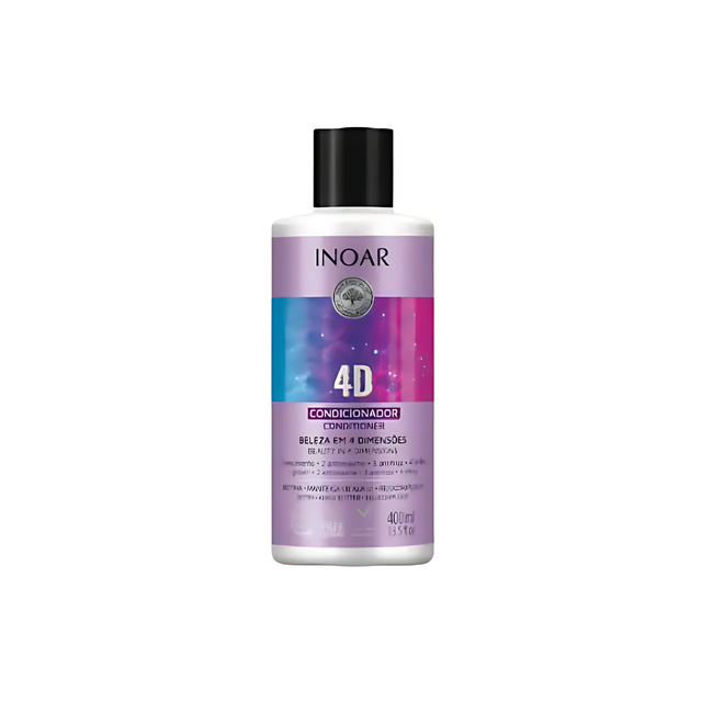 Inoar 4D Beauty Condicioner - Hydrating and Anti-Frizz Condicioner, 13.5 fl oz (400 ml). Buy now at MKPBR.COM – Worldwide Shipping