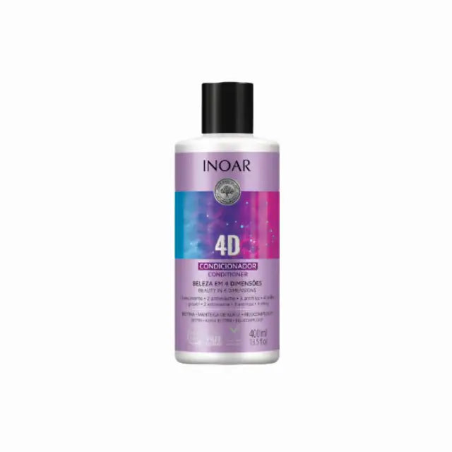 Inoar 4D Beauty Condicioner - Hydrating and Anti-Frizz Condicioner, 13.5 fl oz (400 ml). Buy now at MKPBR.COM – Worldwide Shipping