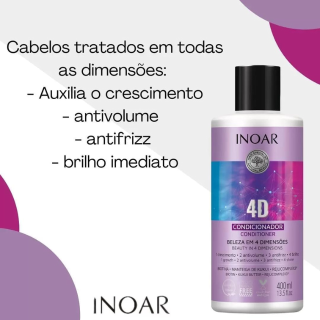 Balsamo Inoar 4D Glow Reveal, 400 ml / 13,5 fl oz