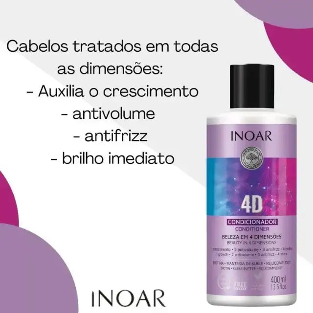 Inoar 4D Beauty Conditioner, 400ml / 13.5 fl oz