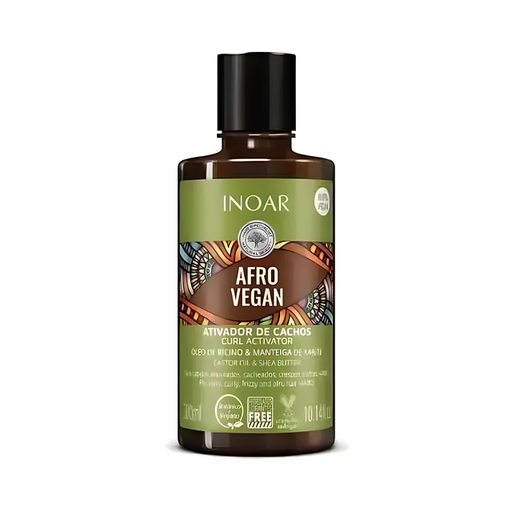 Inoar Afro Vegan Curl Activator with Castor Oil & Shea Butter - 300ml / 10.14 oz