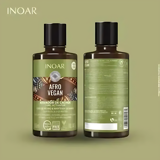Inoar Afro Vegan Curl Activator with Castor Oil & Shea Butter - 300ml / 10.14 oz