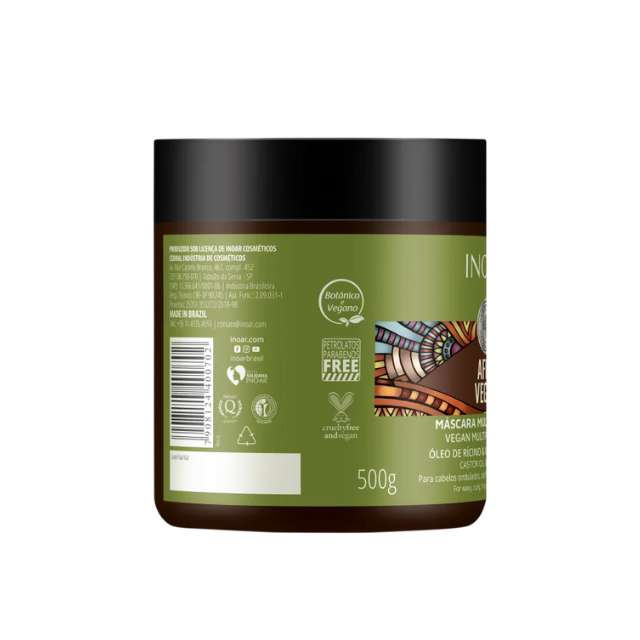 Inoar Afro Vegan Hair Mask with Castor Oil & Shea Butter 500g (17.6oz)