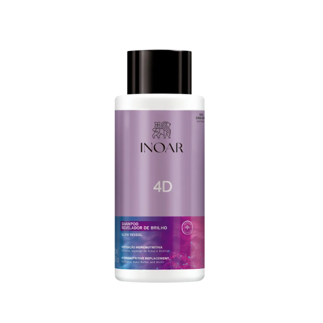 Inoar 4D Shampoo - Hydrating and Anti-Frizz Shampoo, 13.5 fl oz (400 ml)