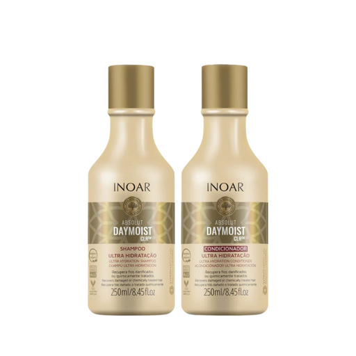 Inoar Absolut DayMoist CLR Ultra Hydration Shampoo & Conditioner Kit - 250 ml (8.45 fl oz each)