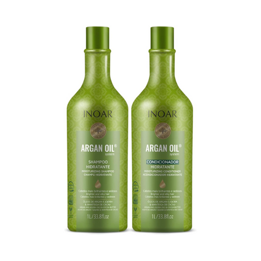 Inoar Argan Oil Shampoo & Conditioner Set - 33.8 fl oz / 1000 ml (Salon Duo)