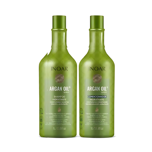 Inoar Argan Oil Shampoo & Conditioner Set - 33.8 fl oz / 1000 ml (Salon Duo)