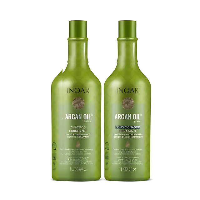 Inoar Argan Oil Shampoo & Conditioner Set - 33.8 fl oz / 1000 ml (Salon Duo)