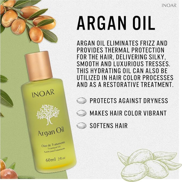 Inoar Argan Oil System - Hair Treatment Oil 2 fl. oz (60ml)