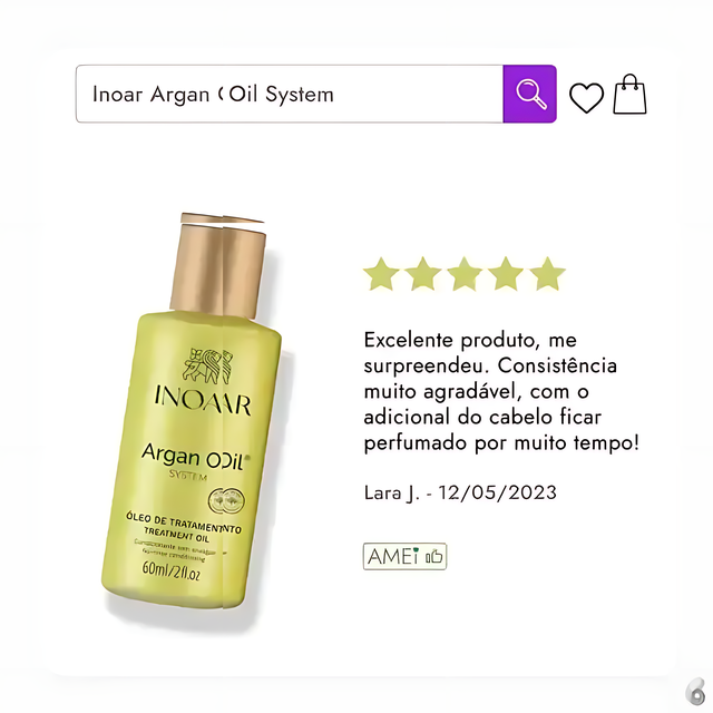 Inoar Argan Oil System - Hair Treatment Oil 2 fl. oz (60ml)