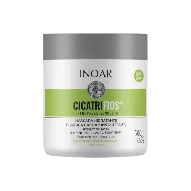 Inoar Cicatrifios Hair Mask - Instant Hair Plastic Treatment Hydration Mask - 500g / 17.6 oz