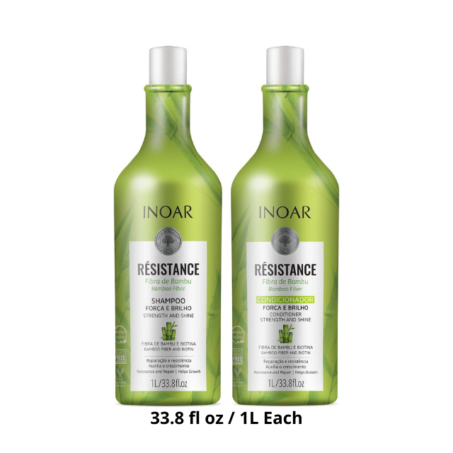 Inoar Résistance Bamboo Fiber Shampoo & Conditioner Duo – 33.8 fl oz (1L) Each