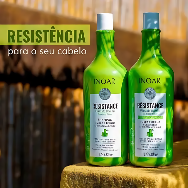 Inoar Résistance Bamboo Fiber Shampoo & Conditioner Duo – 33.8 fl oz (1L) Each