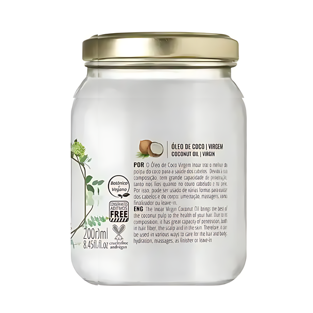 Inoar Virgin Coconut Oil for Hair – 200ml (7 oz)