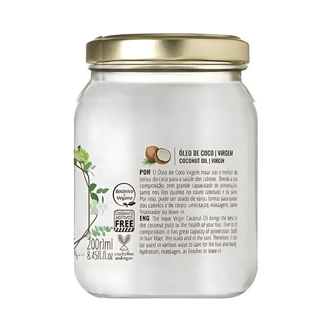 Inoar Virgin Coconut Oil for Hair – 200ml (7 oz)
