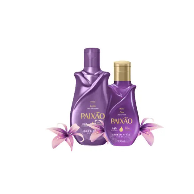 Paixão Irresistible Lily Flower Body Duo: Oil & Lotion for Empowering Hydration & Deodorant Action