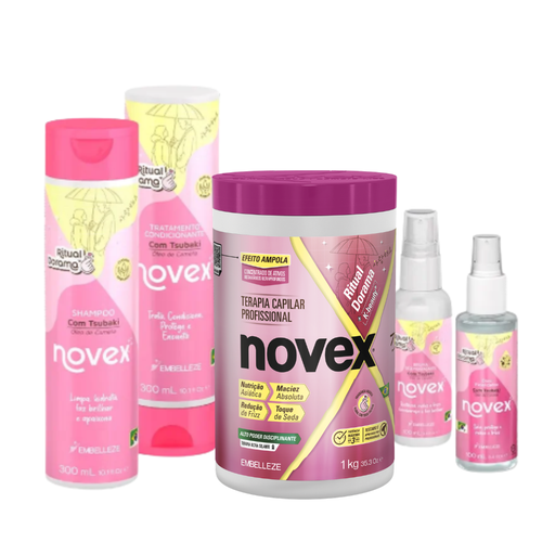 Novex Dorama Shampoo & Conditioner Kit – Camellia Oil Shine & Strength – front view – Buy now at MKPBR.COM – Worldwide Shipping