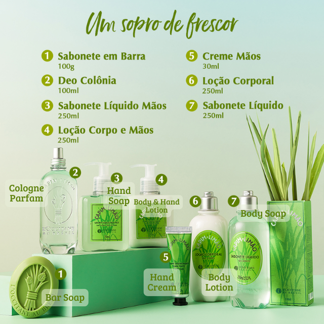 L’Occitane au Brésil Lemongrass Capim-Limão – Buy now at MKPBR.COM – Worldwide Shipping
