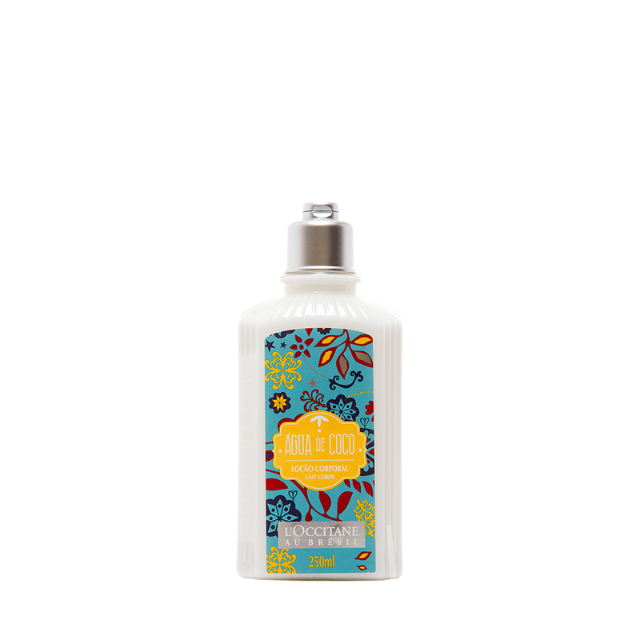 L’Occitane au Brésil Coconut Water Deodorant Body Lotion 8.45 fl oz (250 ml) front packaging – Buy now at MKPBR.COM – Worldwide Shipping
