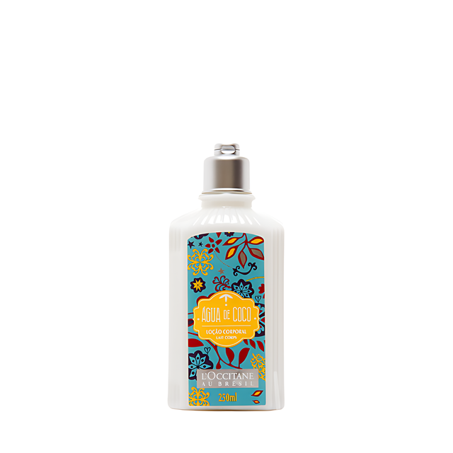 L'Occitane au Brésil Coconut Water Deodorant Body Lotion 8.45 fl oz (250 ml) front packaging – Buy now at MKPBR.COM – Worldwide Shipping