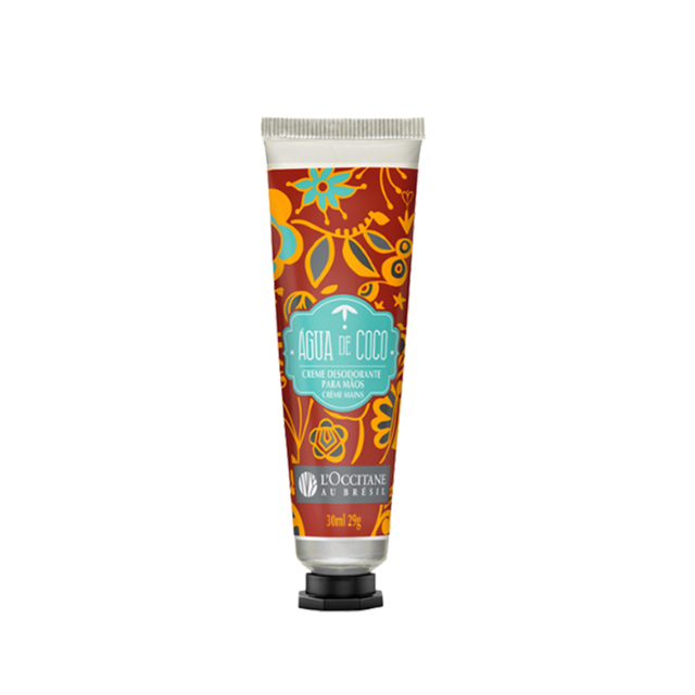 L’Occitane au Brésil Coconut Water Deodorant Hand Cream 1.01 fl oz (30 ml) front packaging – Buy now at MKPBR.COM – Worldwide Shipping