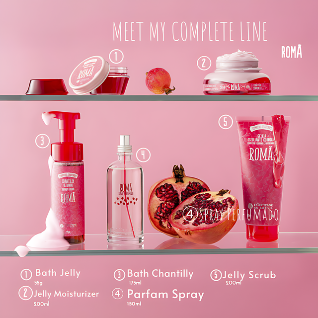 L'Occitane au Brésil Pomegranate Romã salon retail display merchandising – Buy now at MKPBR.COM – Worldwide Shipping